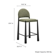 Modway Hayley Counter Stool in Black Leaf