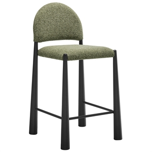Modway Hayley Counter Stool in Black Leaf