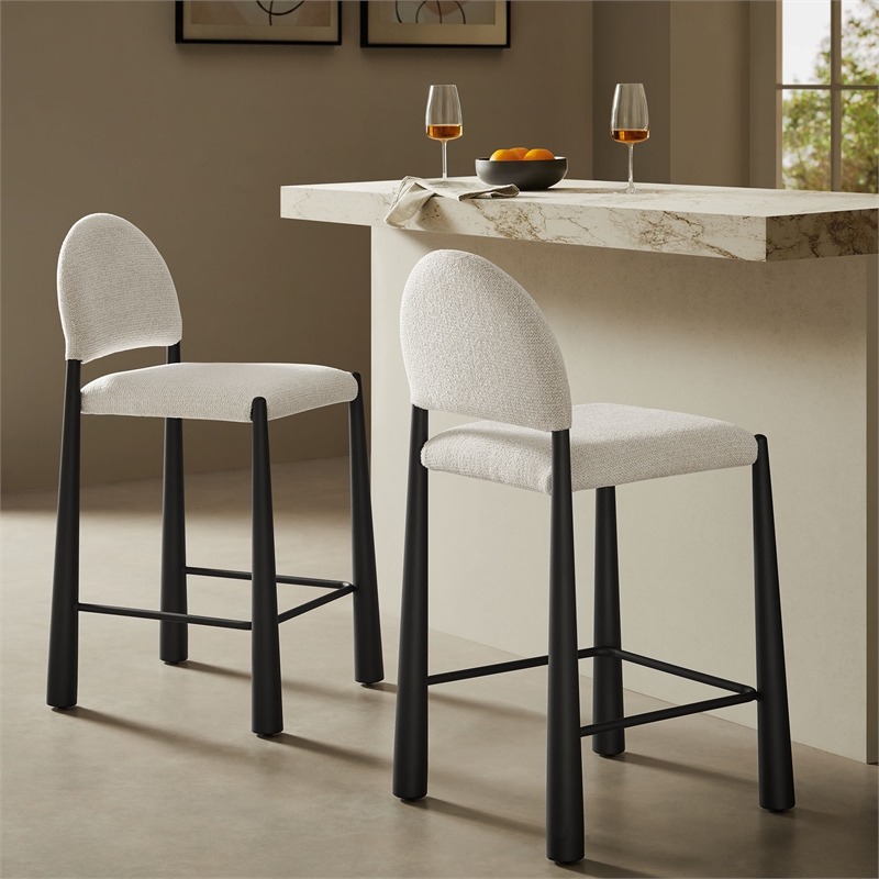 Modway Hayley Counter Stool in Black Cream