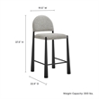 Modway Hayley Counter Stool in Black Camel