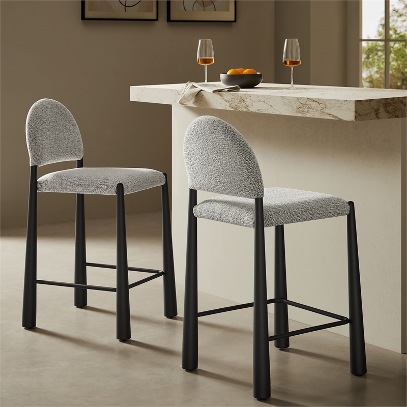 Modway Hayley Counter Stool in Black Camel