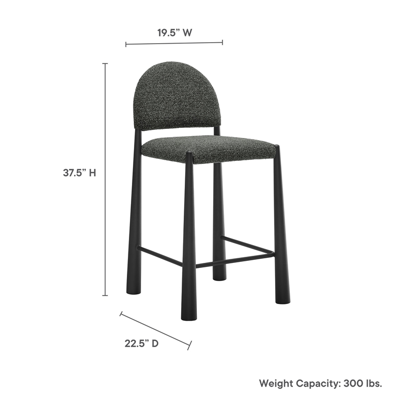 Modway Hayley Counter Stool in Black Anthracite
