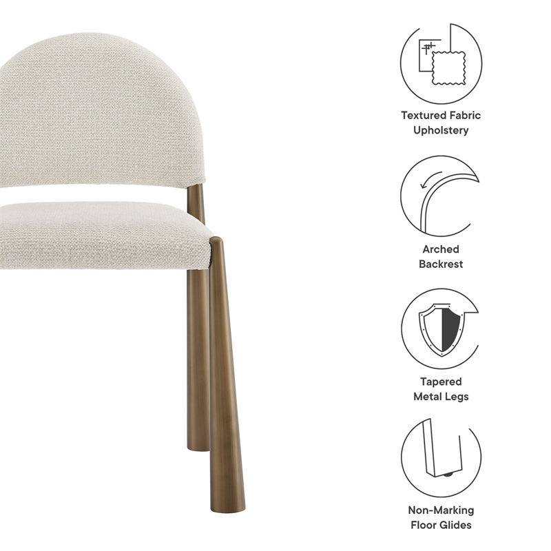 Modway Hayley Dining Side Chair in Brass Cream