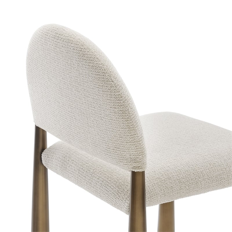 Modway Hayley Dining Side Chair in Brass Cream