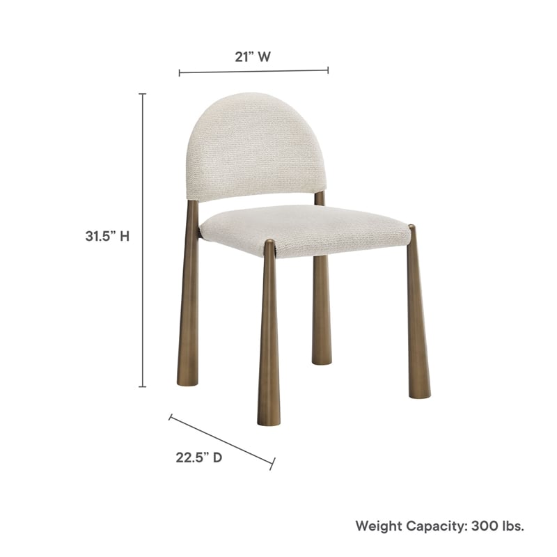 Modway Hayley Dining Side Chair in Brass Cream