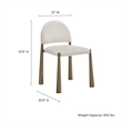 Modway Hayley Dining Side Chair in Brass Cream