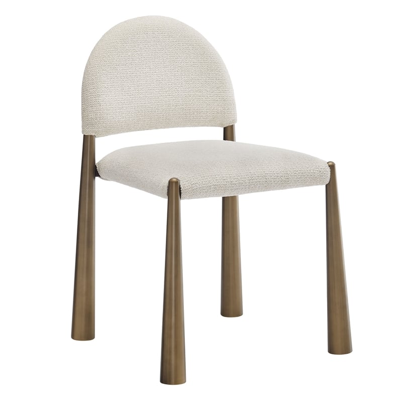 Modway Hayley Dining Side Chair in Brass Cream