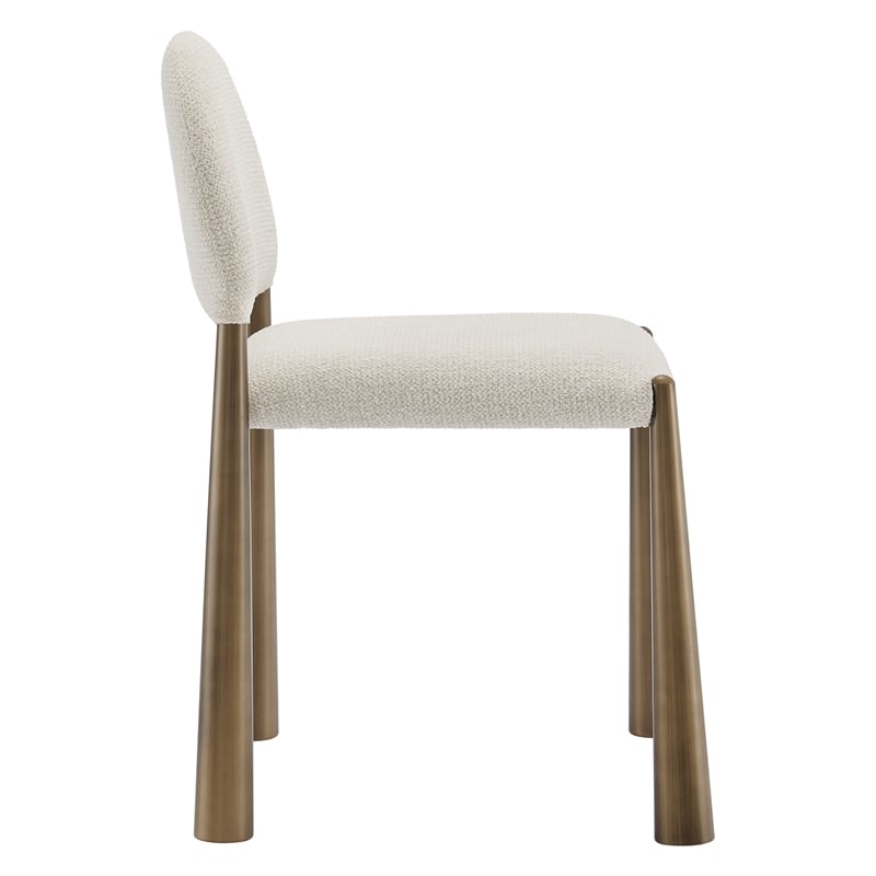 Modway Hayley Dining Side Chair in Brass Cream