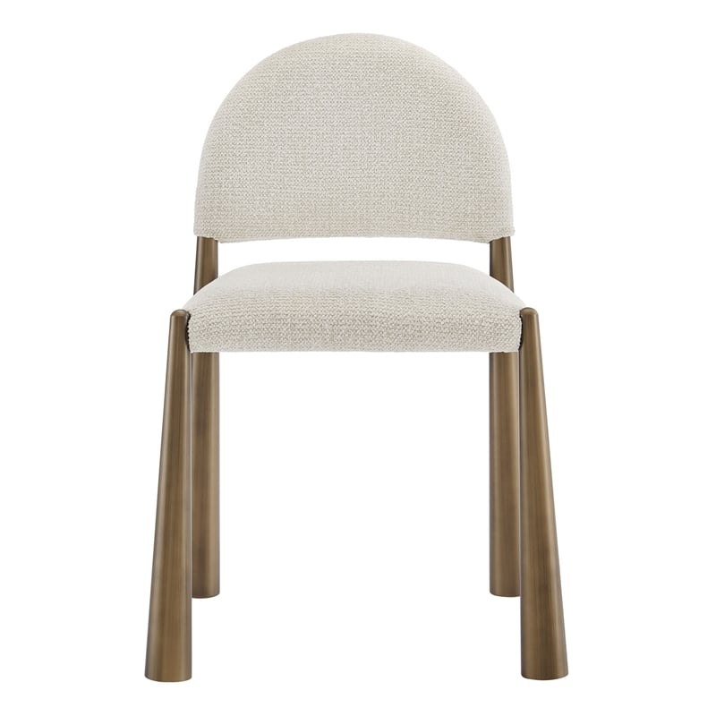 Modway Hayley Dining Side Chair in Brass Cream