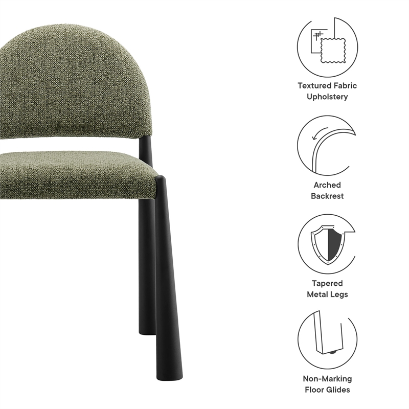 Modway Hayley Dining Side Chair in Black Leaf