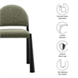 Modway Hayley Dining Side Chair in Black Leaf