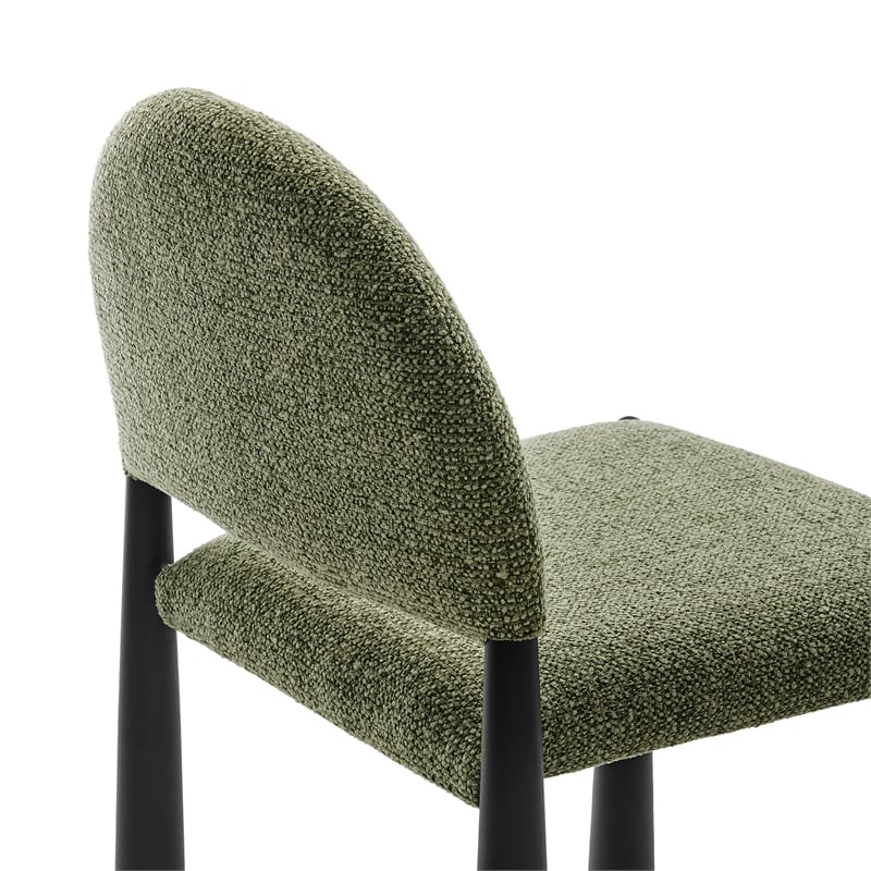 Modway Hayley Dining Side Chair in Black Leaf