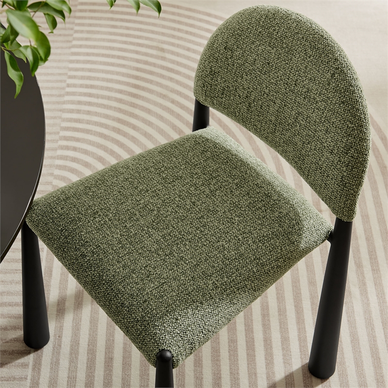 Modway Hayley Dining Side Chair in Black Leaf