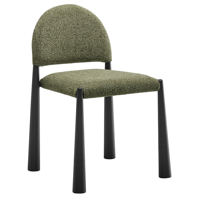 Modway Hayley Dining Side Chair in Black Leaf