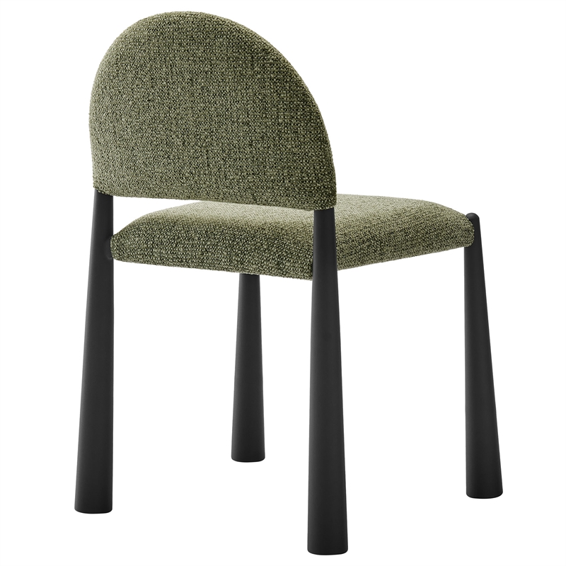 Modway Hayley Dining Side Chair in Black Leaf