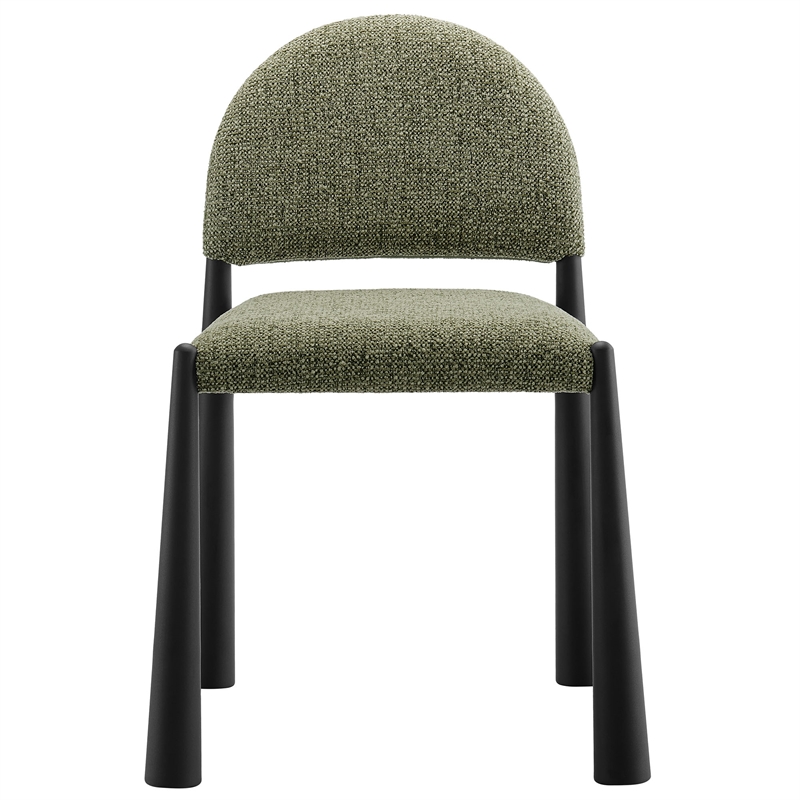 Modway Hayley Dining Side Chair in Black Leaf