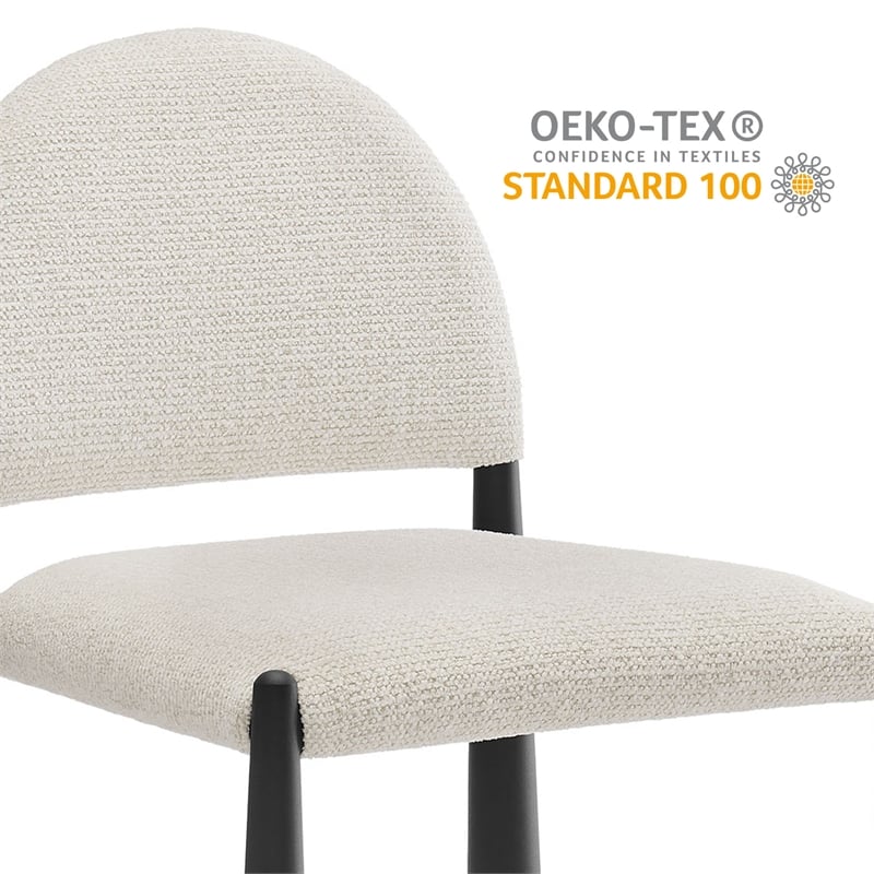 Modway Hayley Dining Side Chair in Black Cream
