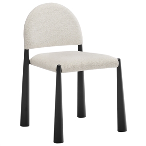 Modway Hayley Dining Side Chair in Black Cream