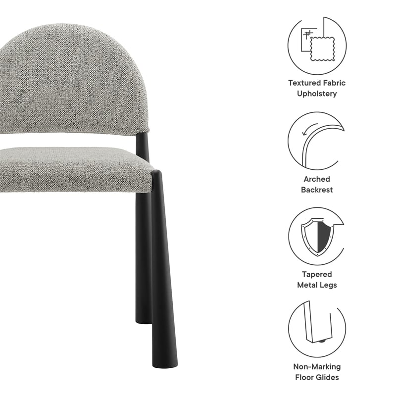 Modway Hayley Dining Side Chair in Black Camel