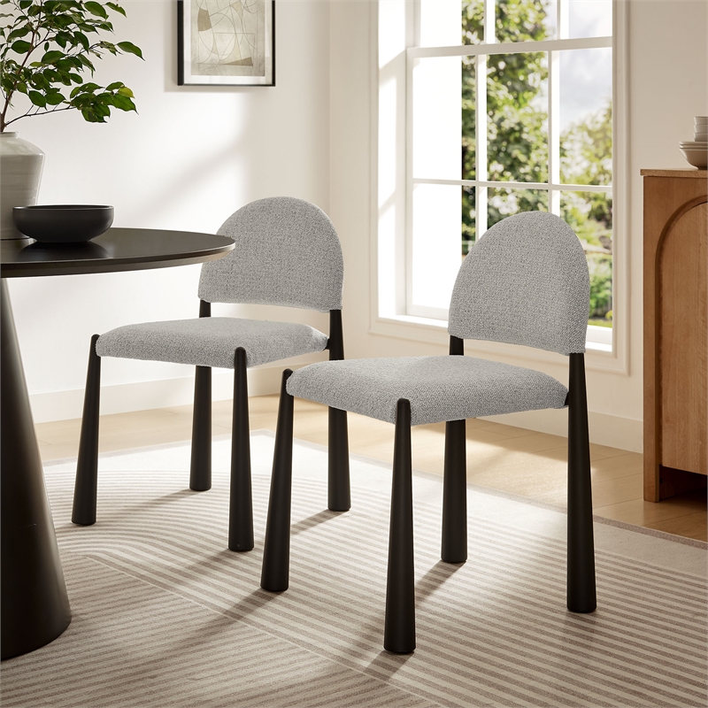 Modway Hayley Dining Side Chair in Black Camel