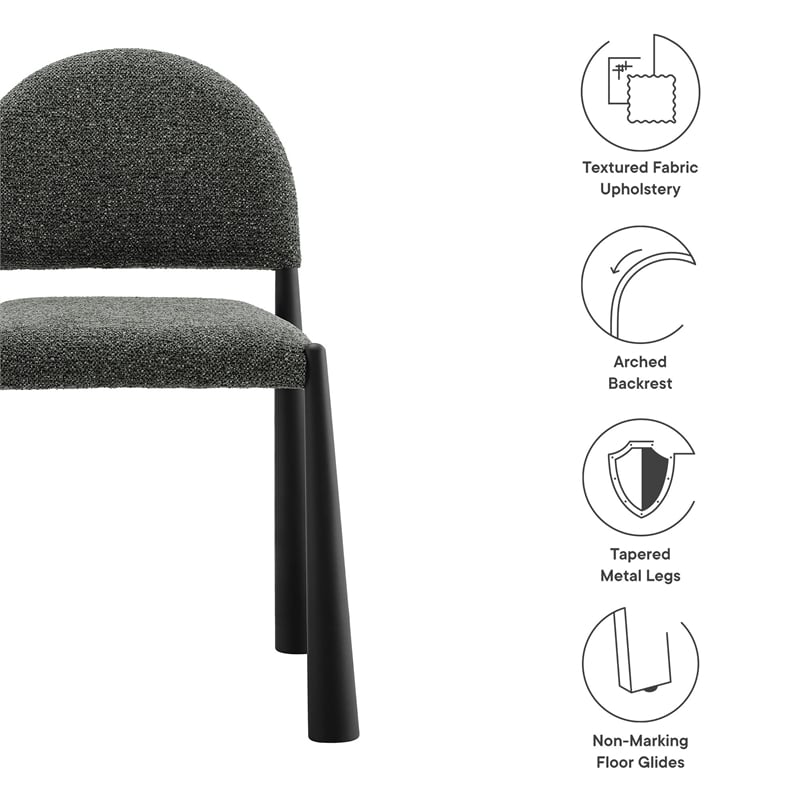 Modway Hayley Dining Side Chair in Black Anthracite