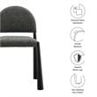 Modway Hayley Dining Side Chair in Black Anthracite