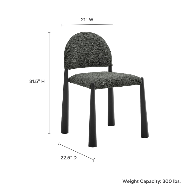 Modway Hayley Dining Side Chair in Black Anthracite