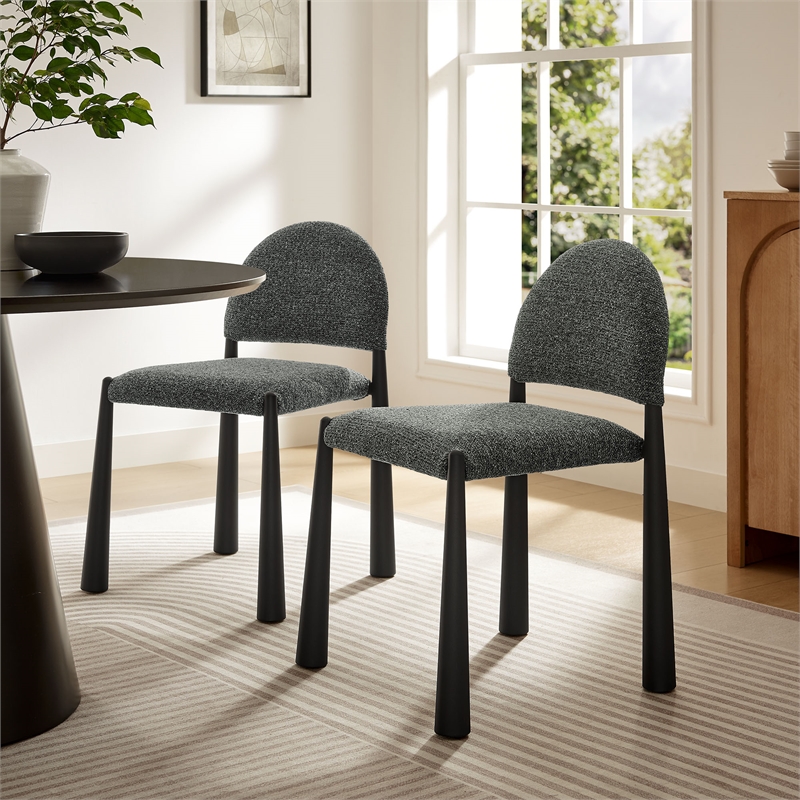 Modway Hayley Dining Side Chair in Black Anthracite