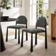 Modway Hayley Dining Side Chair in Black Anthracite