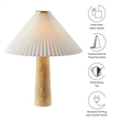 Modway Cove Table Lamp With Pleated Shade in Travertine