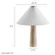 Modway Cove Table Lamp With Pleated Shade in Travertine