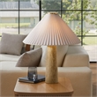 Modway Cove Table Lamp With Pleated Shade in Travertine