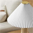 Modway Cove Table Lamp With Pleated Shade in Travertine