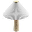 Modway Cove Table Lamp With Pleated Shade in Travertine