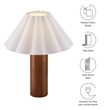 Modway Flora Table Lamp With Pleated Petal Shade in Walnut