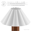 Modway Flora Table Lamp With Pleated Petal Shade in Walnut