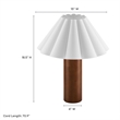 Modway Flora Table Lamp With Pleated Petal Shade in Walnut