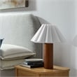 Modway Flora Table Lamp With Pleated Petal Shade in Walnut