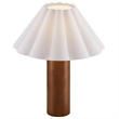 Modway Flora Table Lamp With Pleated Petal Shade in Walnut