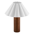 Modway Flora Table Lamp With Pleated Petal Shade in Walnut