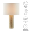 Modway Zenith Table Lamp With Fabric Drum Shade in Travertine