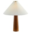 Modway Jessica Table Lamp With Pleated Fabric Shade in Walnut