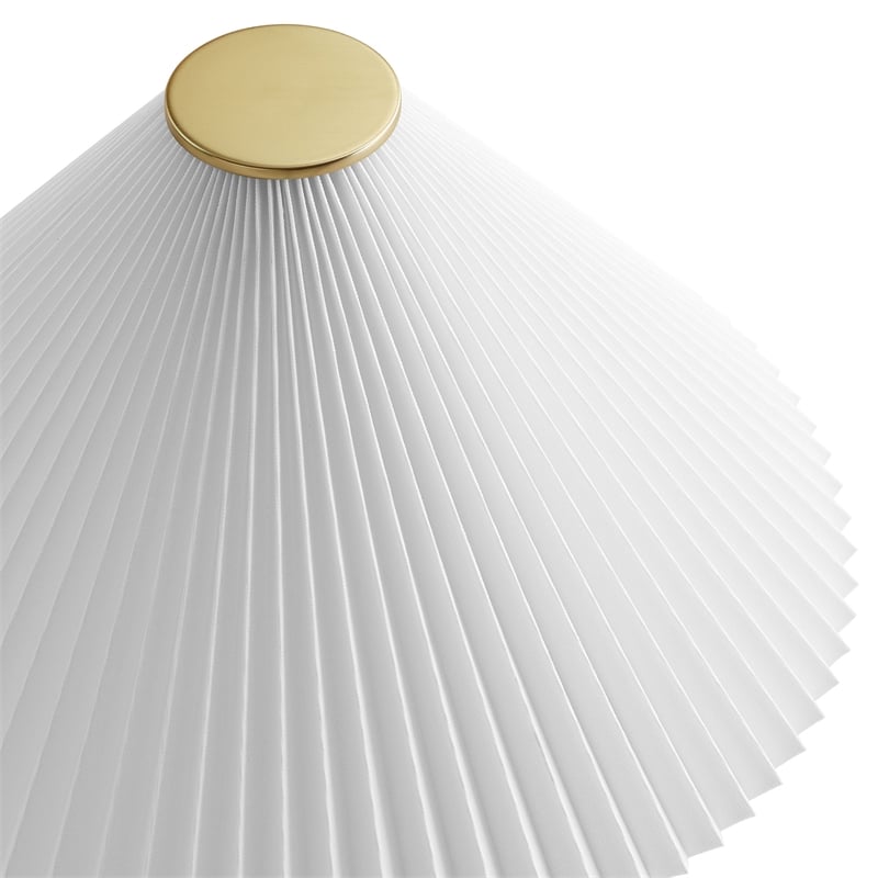 Modway Jessica Table Lamp With Pleated Fabric Shade in Walnut