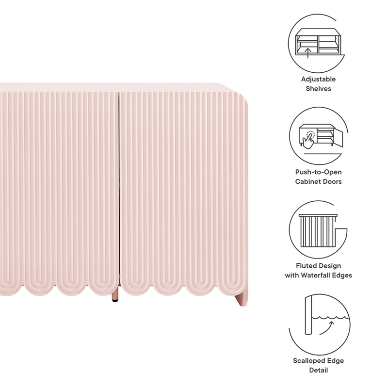 Modway Dahlia Sideboard Storage Cabinet in Soft Pink