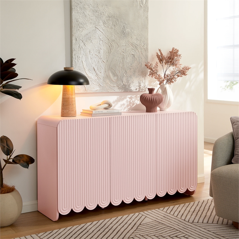 Modway Dahlia Sideboard Storage Cabinet in Soft Pink