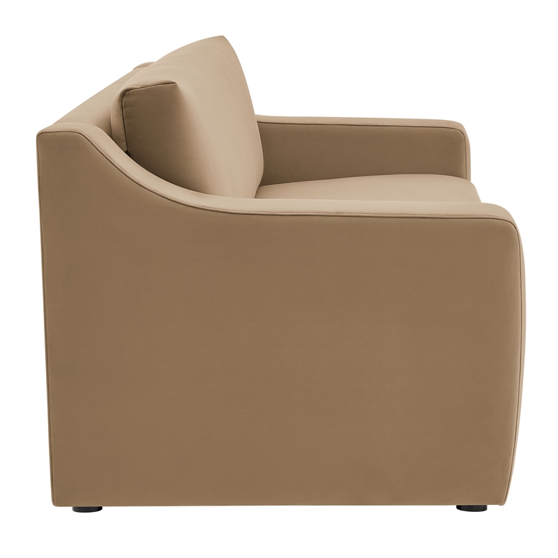 Liora Performance Velvet Sofa in Taupe