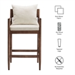 Remington Wood Fabric Bar Stool in Salt
