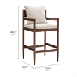 Remington Wood Fabric Bar Stool in Salt