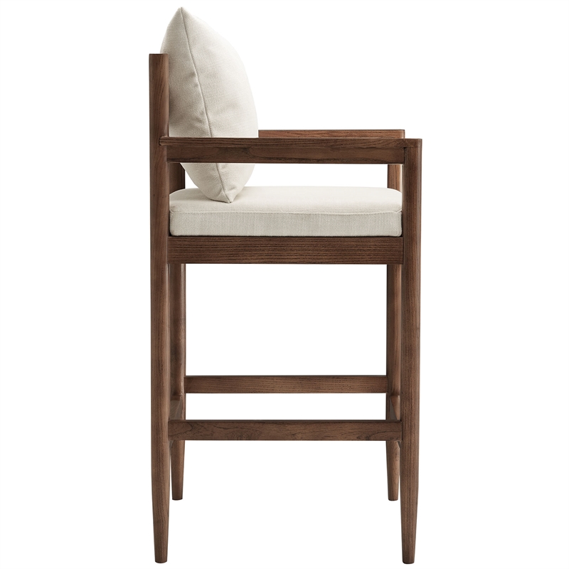 Remington Wood Fabric Bar Stool in Salt