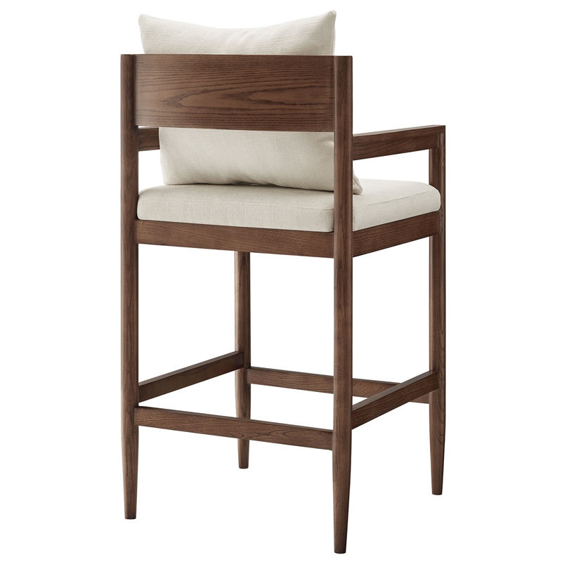 Remington Wood Fabric Bar Stool in Salt